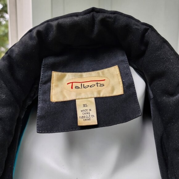 Talbots Black Long Quilted Puffer Down Hooded Coat - Picture 2 of 8